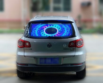 L'affichage à LED transparent de fenêtre arrière de voiture 9-36V a entré la radio programmable