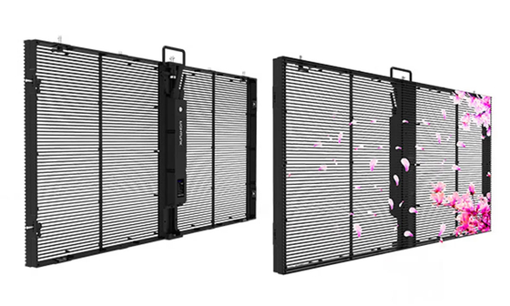 Écran transparent extérieur de l'intense luminosité P3.9-7.8 LED pour la publicité de mur de verre