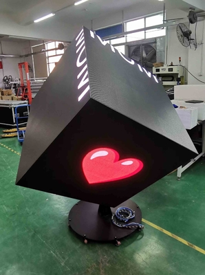 Personnalisé 640x640 LED Cube Écran 6 côtés montrant