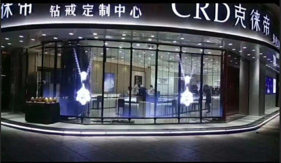 Épaisseur transparente en verre du rideau 72mm en P15 LED pour le magasin 4S