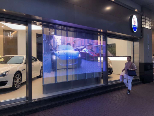 L'écran transparent de allumage latéral de P3.91-7.8 LED avec l'intense luminosité voient par mené pour l'entrée en verre